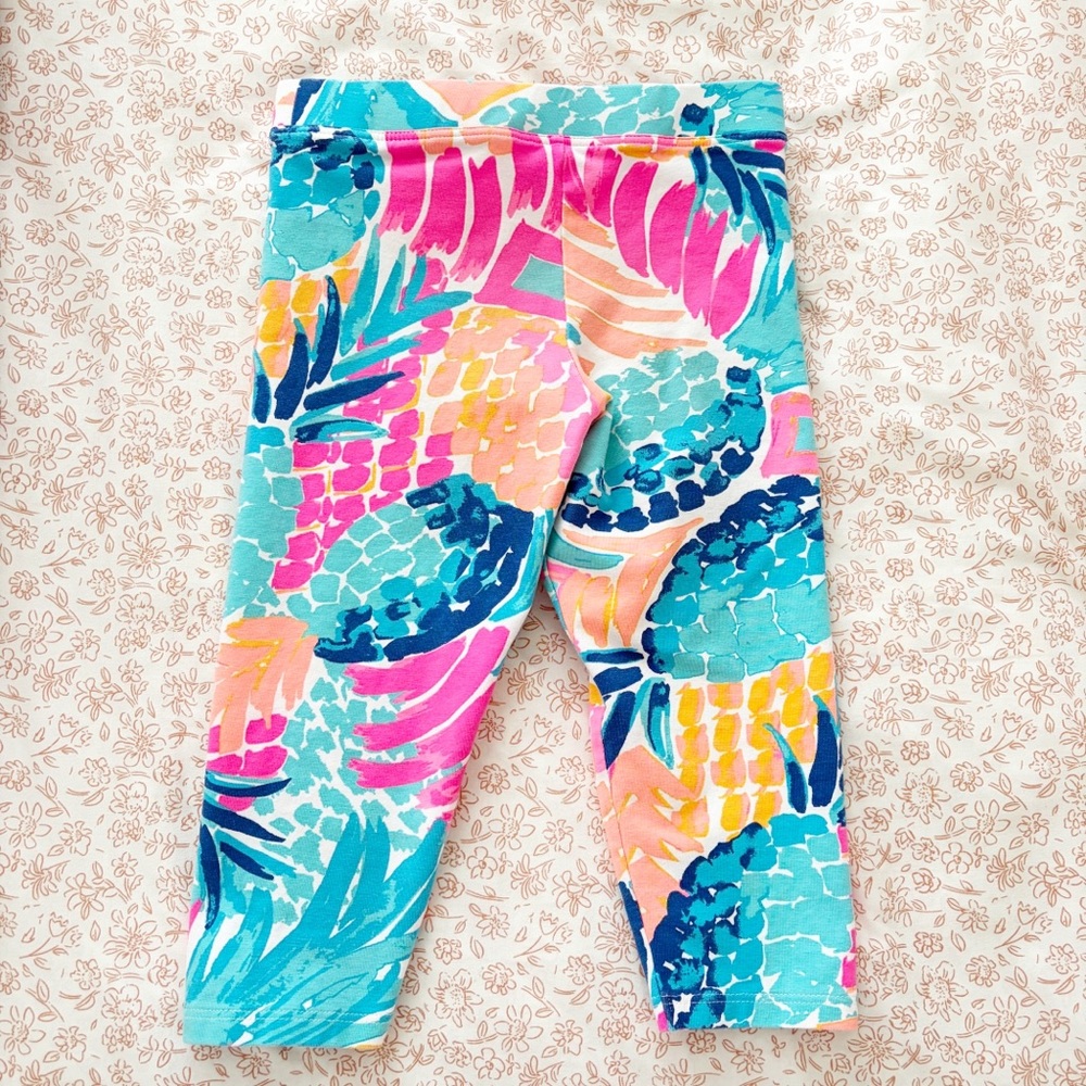 Lilly Pulitzer Little Girls Crop Leggings M 6-7 pineapple print - Picture 5 of 5